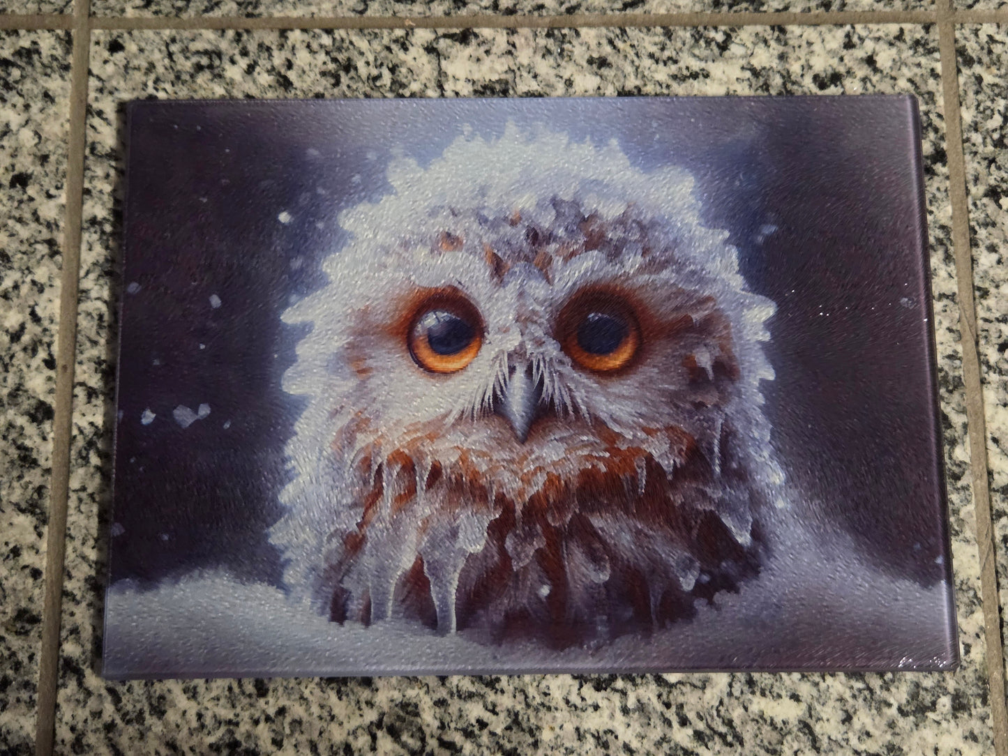 Eiskäuzchen Glasschneidebrett